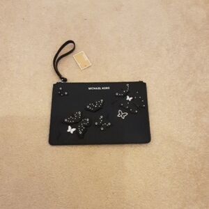 Michael Kors Navy Butterfly Clutch